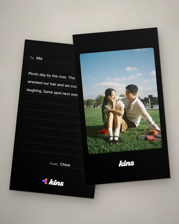 Kins photo postcard